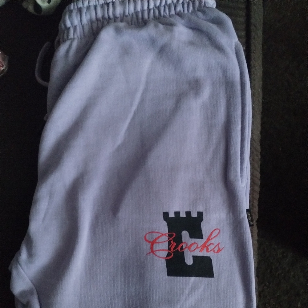 🔥 NWT Crooks & Castles Light Purple Jogger pants-Unisex Men M